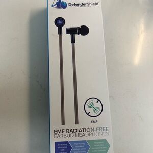 Black EMF Radiation-Free Earbud Headphones